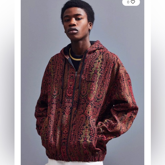 Urban Outfitters Paisley Giacca Tapestry- Hippy Blanket jacket Size L ☮️ EUC - Picture 2 of 7